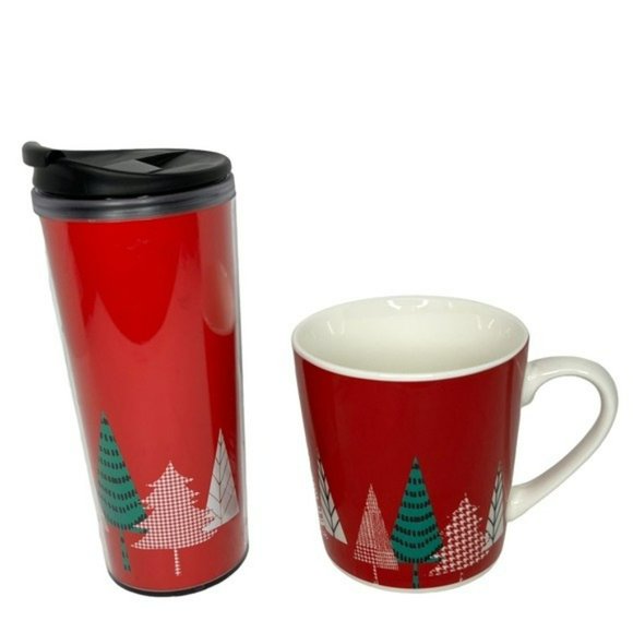 Starbucks 2017 Christmas Tree Red Holiday 16 Oz Tumbler & 18 Oz Coffee Mug Set - Picture 9 of 9